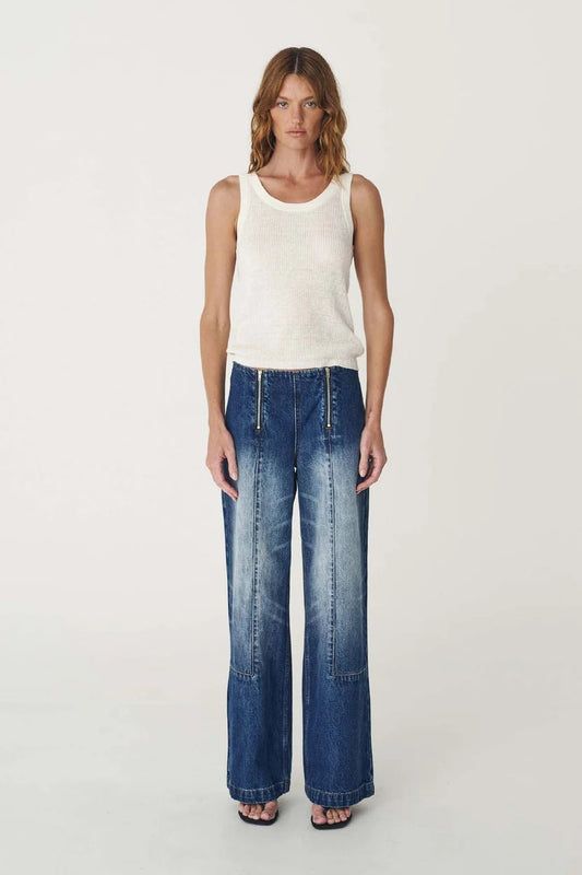 Trinity Zip Jeans - Classic Blue Rowie