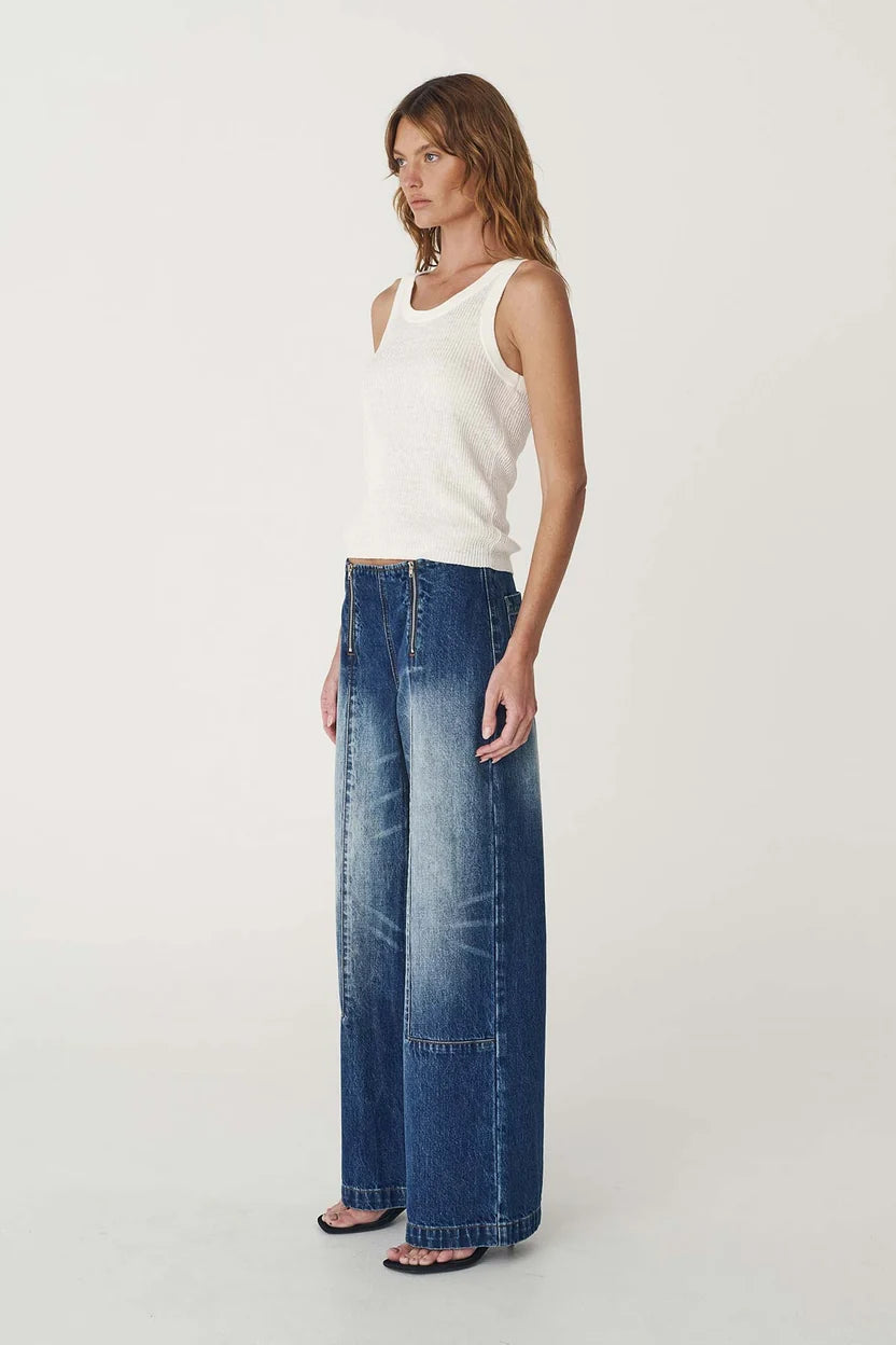 Trinity Zip Jeans - Classic Blue Rowie