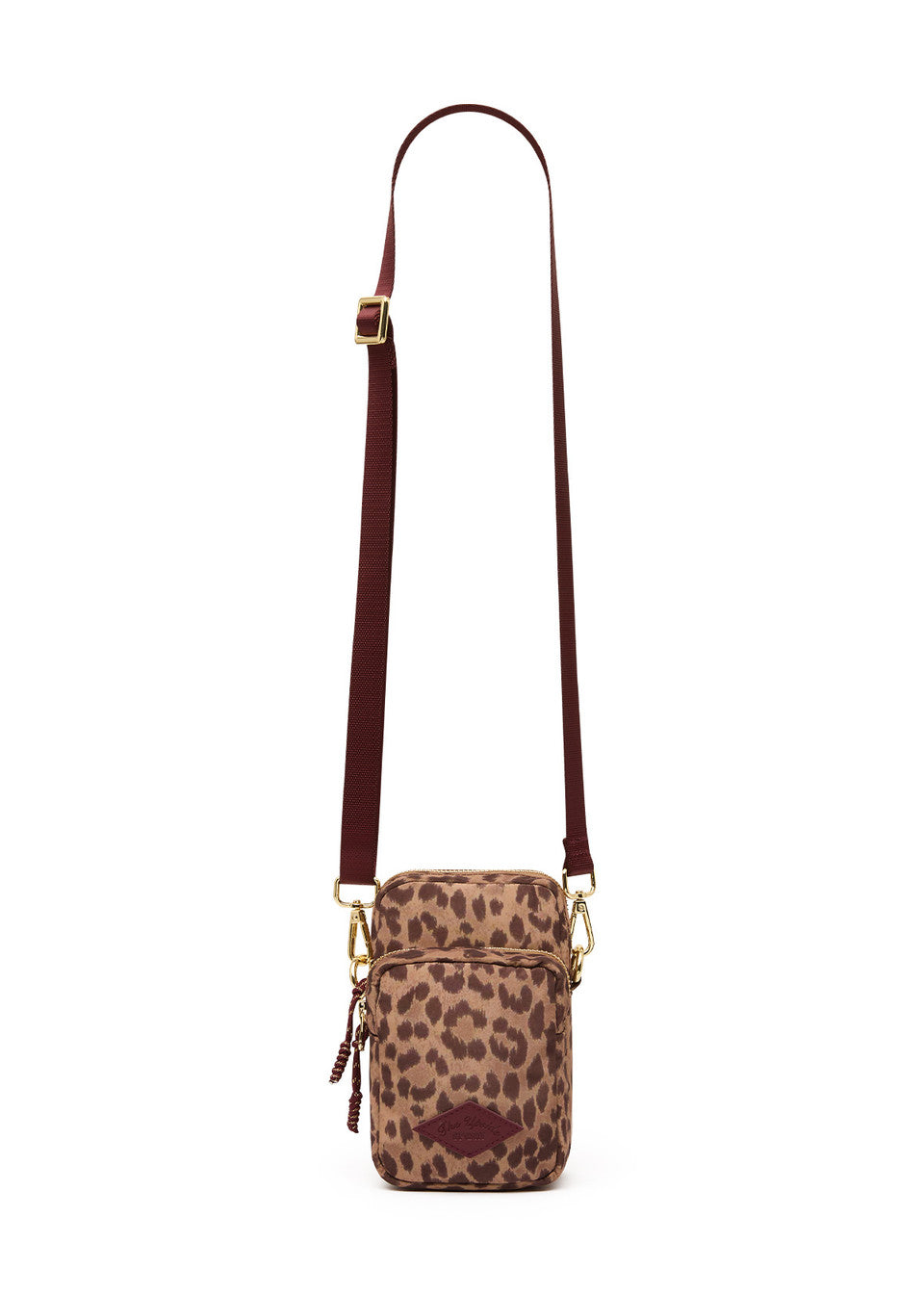 Javan Lilo Crossbody Bag - Leopard cloth.IN BRICK