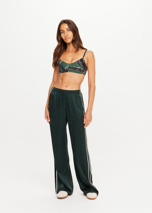 Marine Silk Wide Leg Pant - Jungle Green The Upside