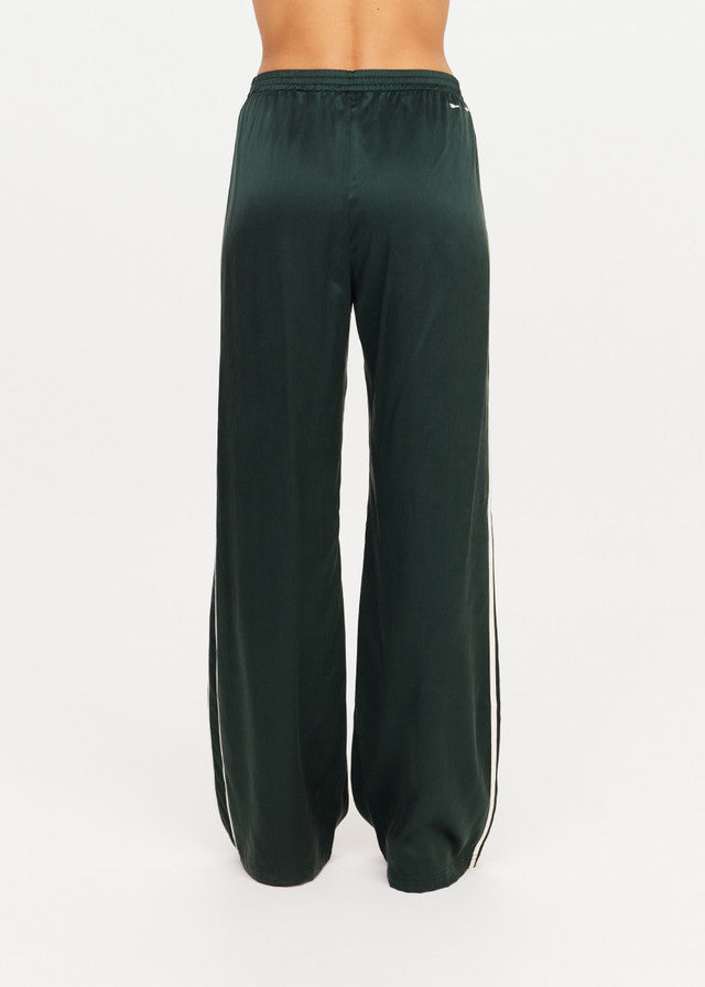 Marine Silk Wide Leg Pant - Jungle Green The Upside
