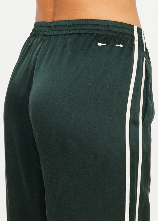 Marine Silk Wide Leg Pant - Jungle Green The Upside