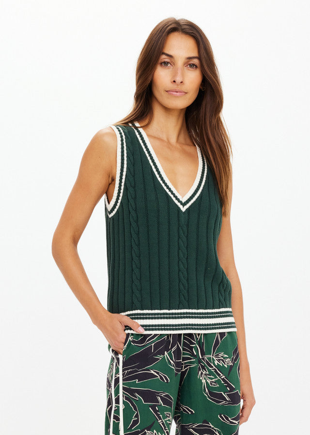 Santa Fe Julia V Neck Vest - Jungle Green The Upside