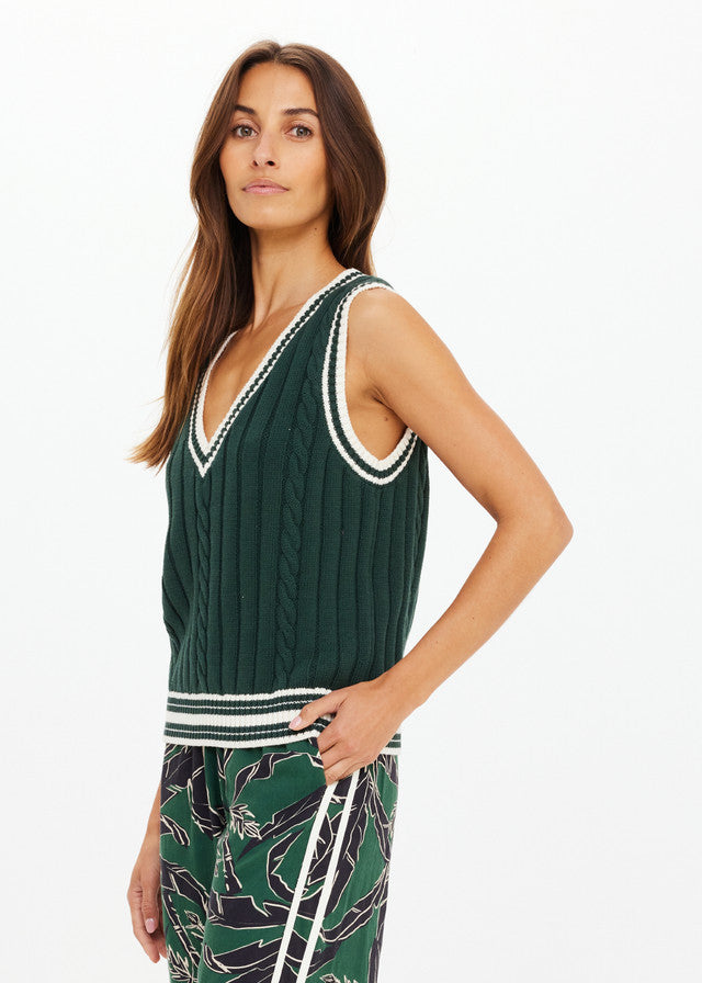 Santa Fe Julia V Neck Vest - Jungle Green The Upside