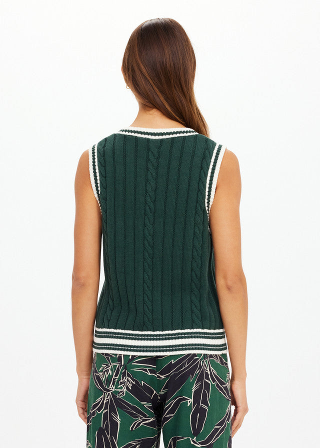 Santa Fe Julia V Neck Vest - Jungle Green The Upside
