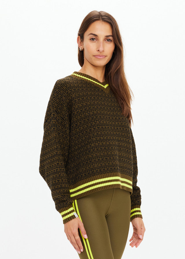 Castilla Clementine Knit Crew - Olive The Upside