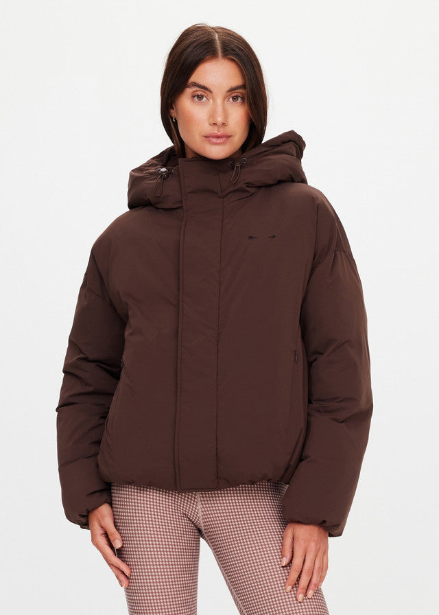 Mercer Hooded Puffer Jacket - Cocoa The Upside