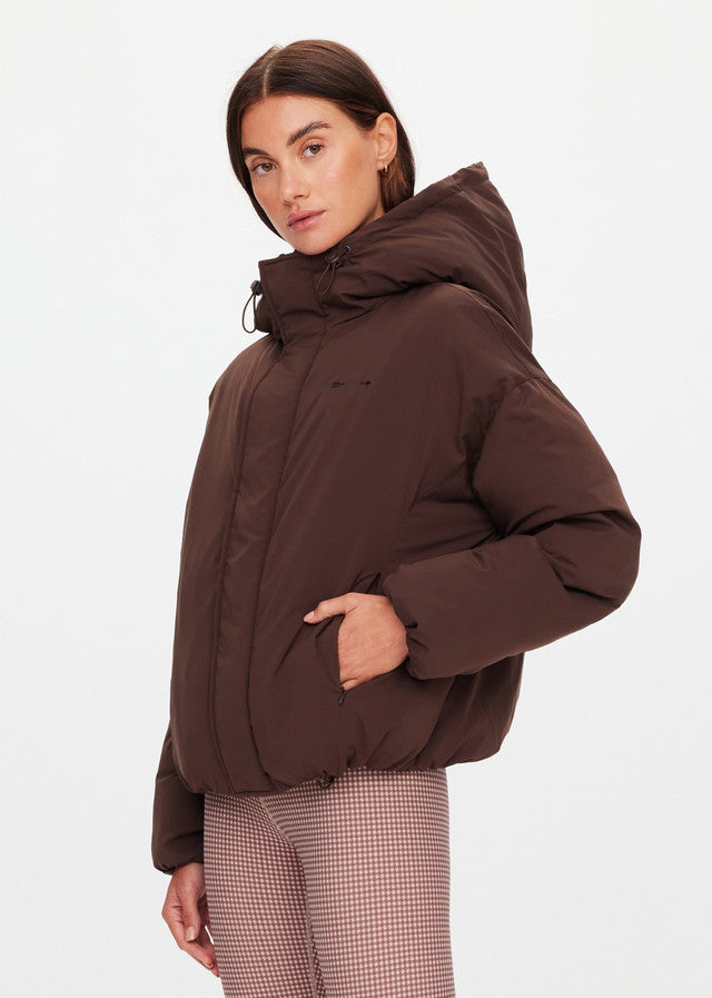 Mercer Hooded Puffer Jacket - Cocoa The Upside