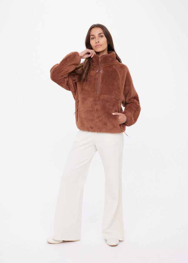 Harlow Fleece Pullover - Walnut The Upside