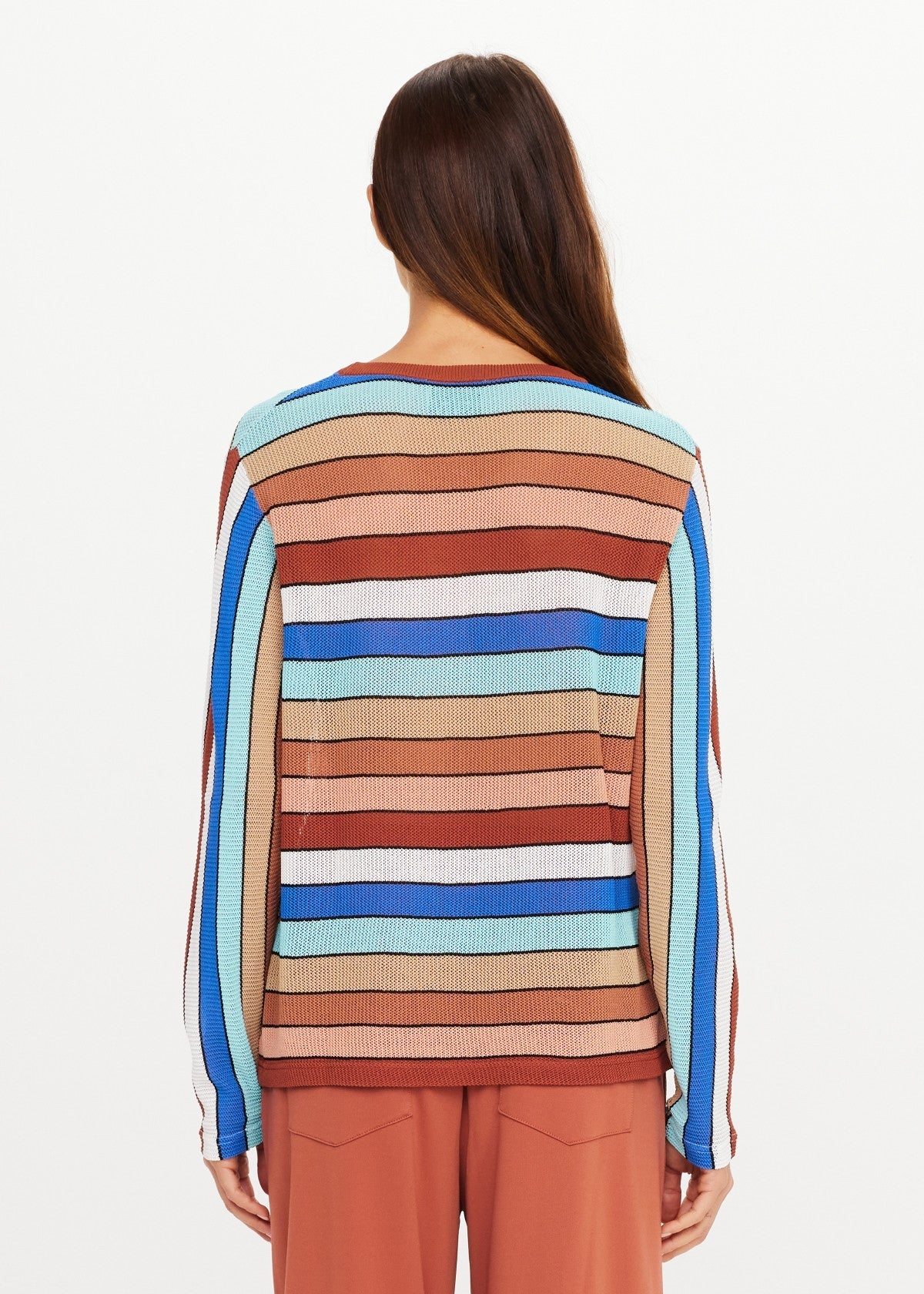 Iza Milla Long Sleeve Knit Top - Stripe The Upside