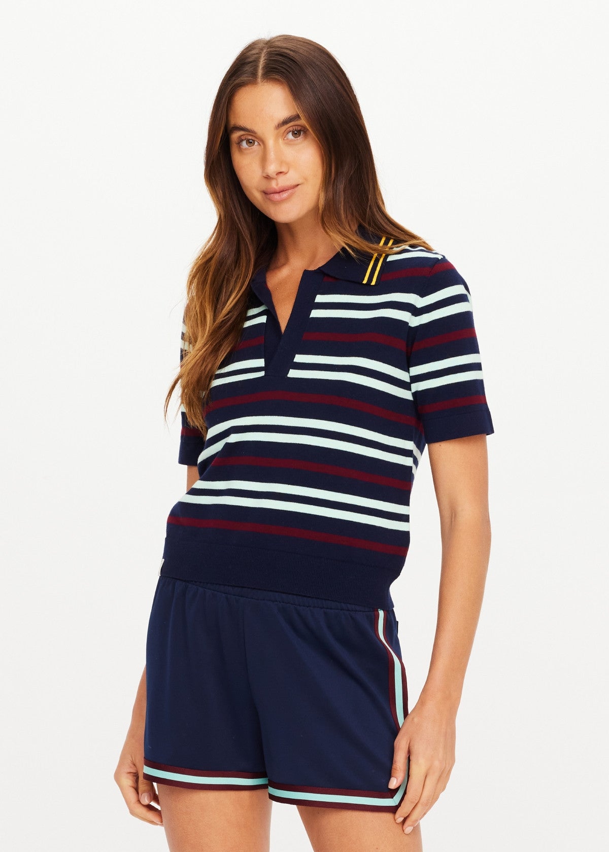 Archie Collared Knit Polo - Stripe The Upside