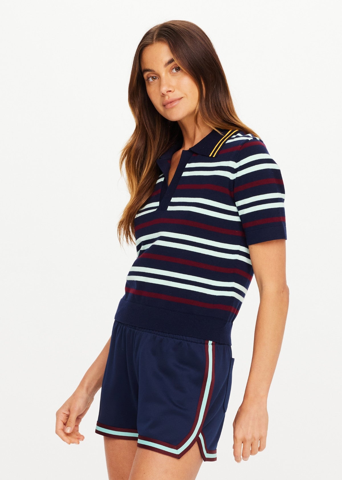 Archie Collared Knit Polo - Stripe The Upside