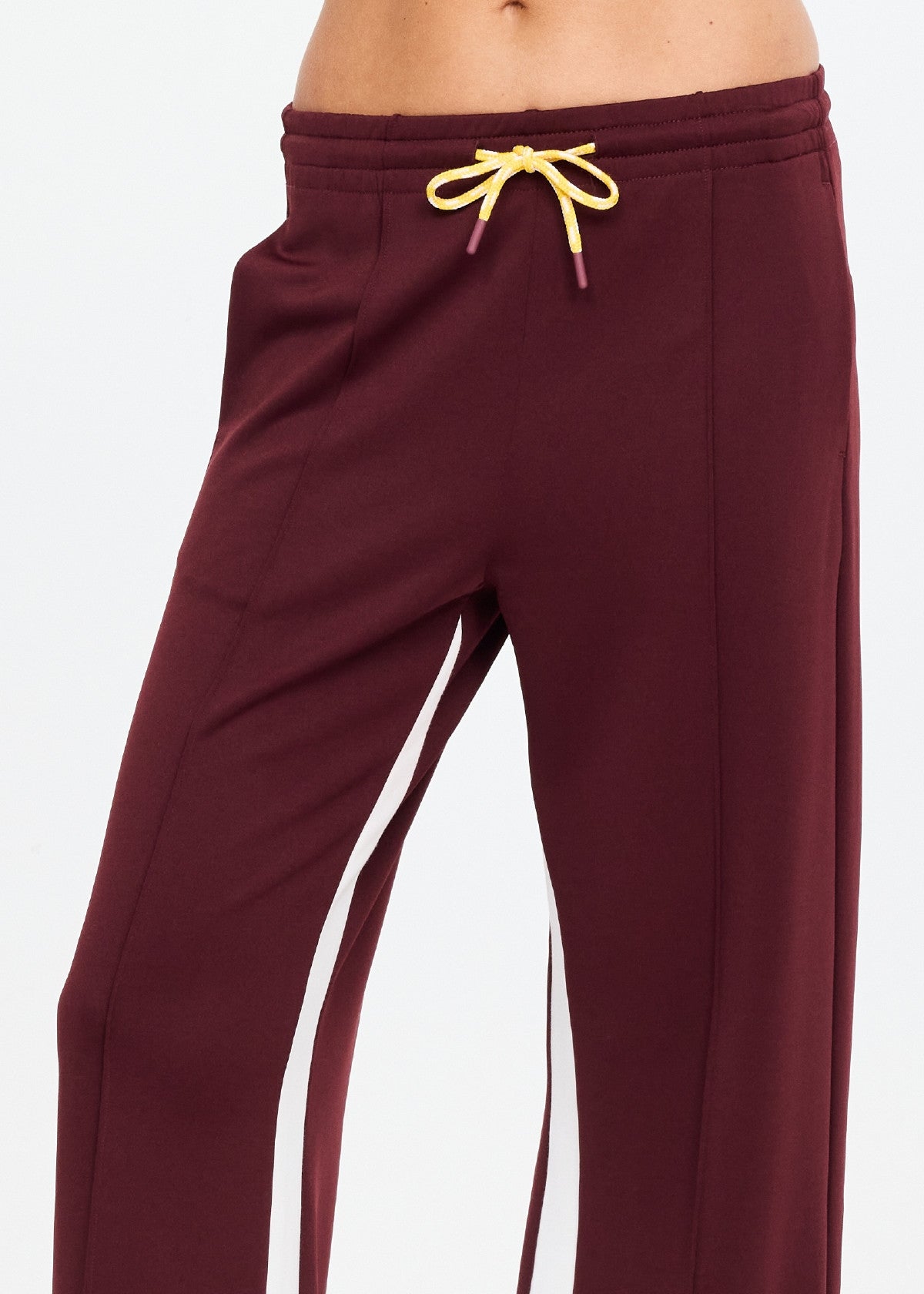 Marine Panelled Wide Leg Pant - Bordeaux The Upside