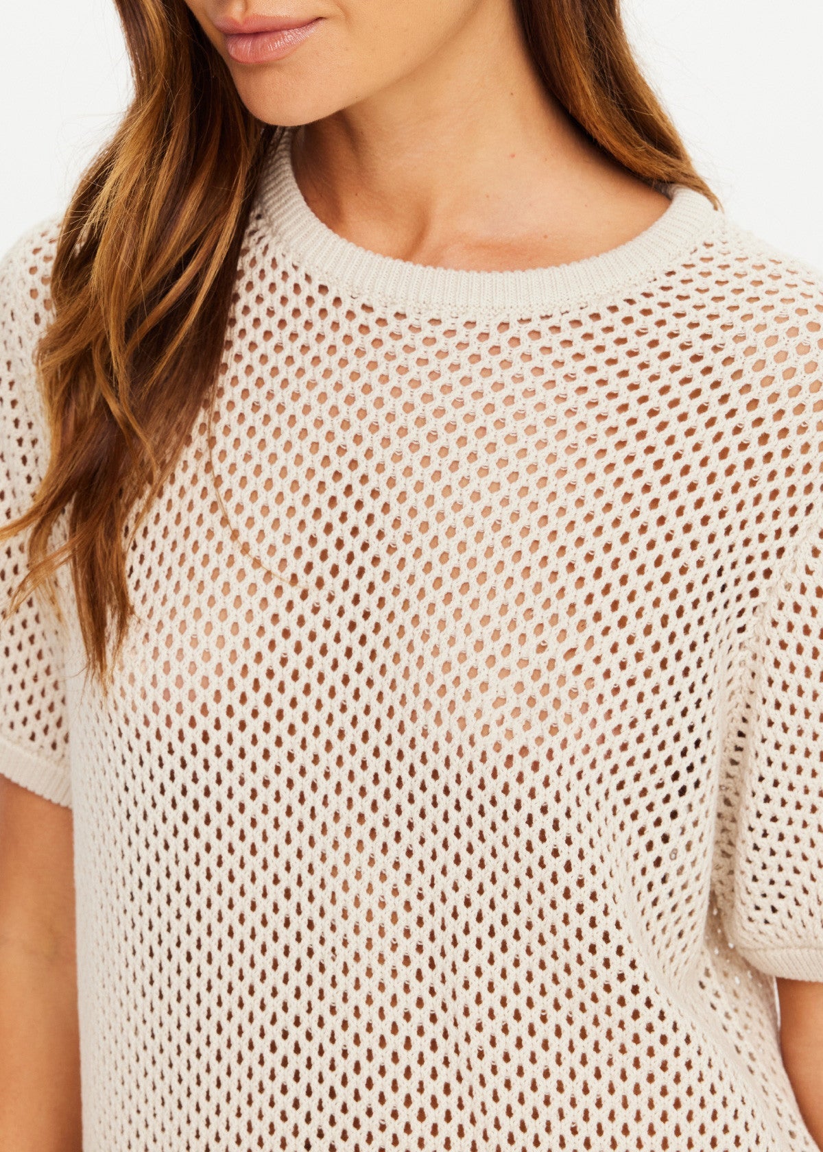 Knit Casey Tee - Cream The Upside