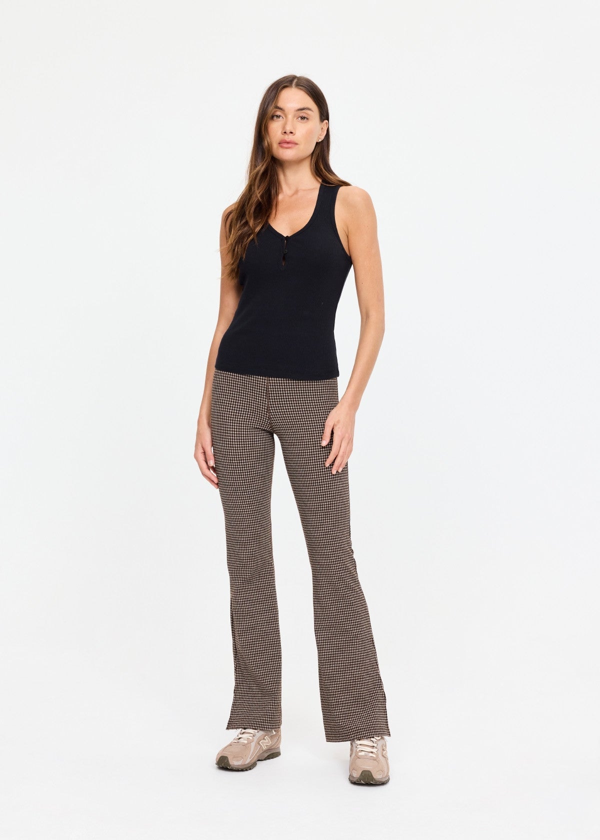 Charli Button Tank Top - Black The Upside