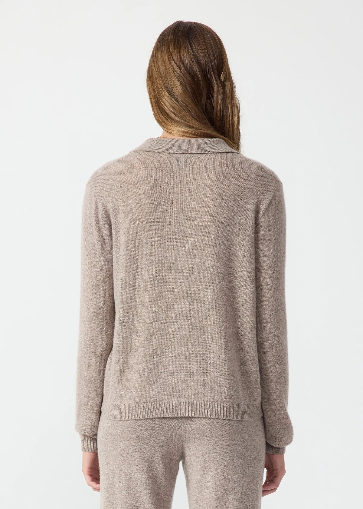 Aimee Cashmere Collared Cardigan - Melange The Upside
