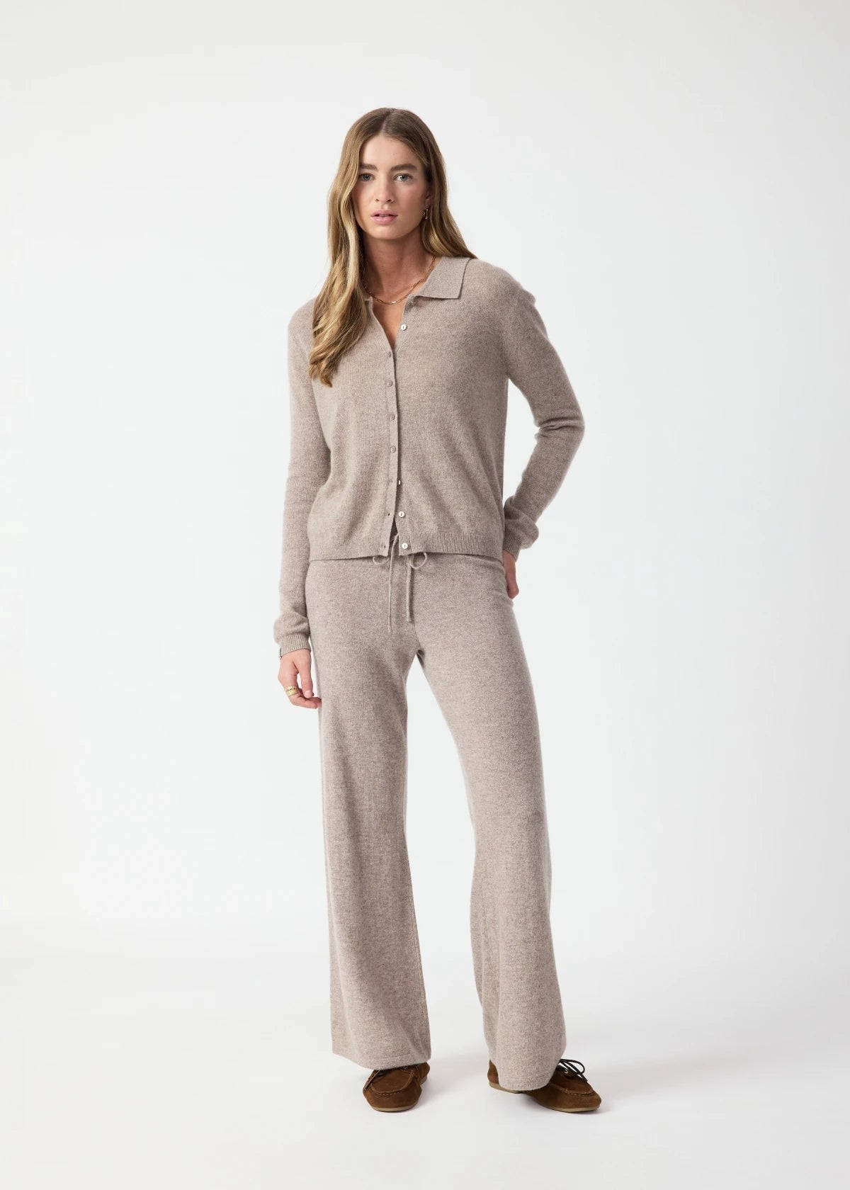 Amelie Cashmere Knit Pant - Melange The Upside