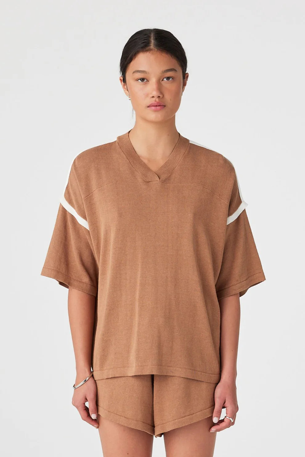 Orlando Oversized Tee - Pecan and Cream Arcaa