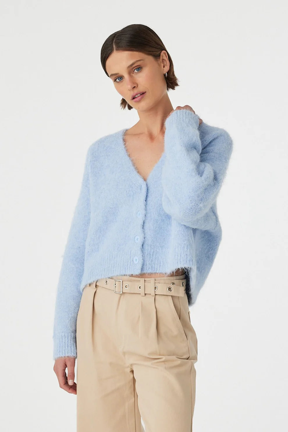 Liora Fluffy Cardigan - Sky Arcaa