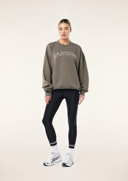 Volume Sweat - Washed Dusty Olive P.E Nation