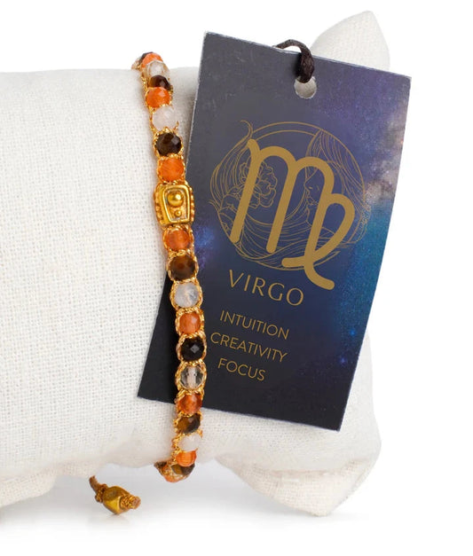 Virgo Crystal Zodiac Gemstone Bracelet - Gold Nusands
