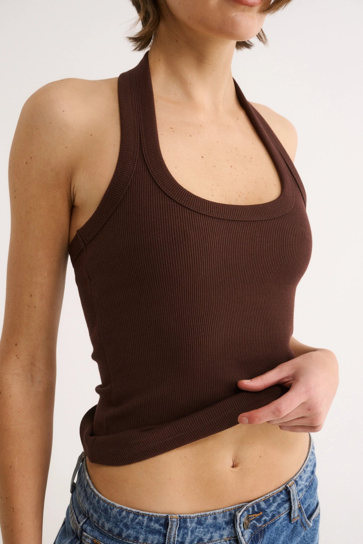 Harmony Halter Tank - Cocoa Primi