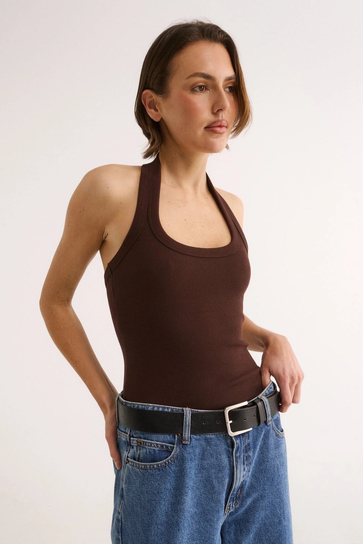 Harmony Halter Tank - Cocoa Primi