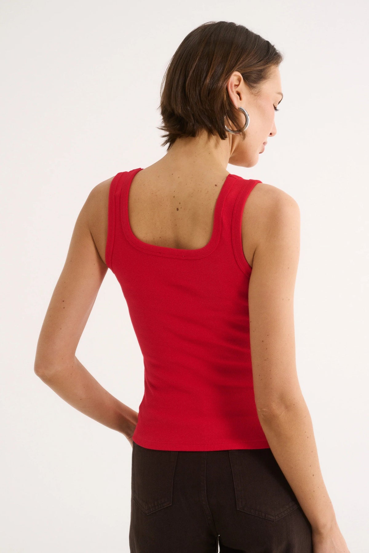 Harmony Square Neck Tank - Radiant Red Primi