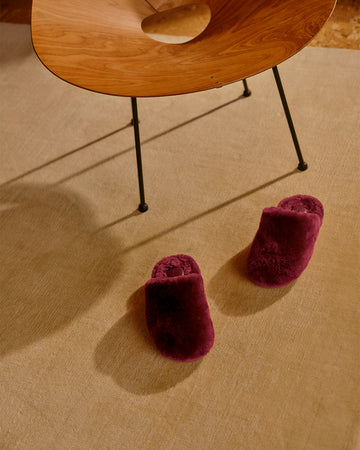 Sheepskin Slippers - Wine Hommey