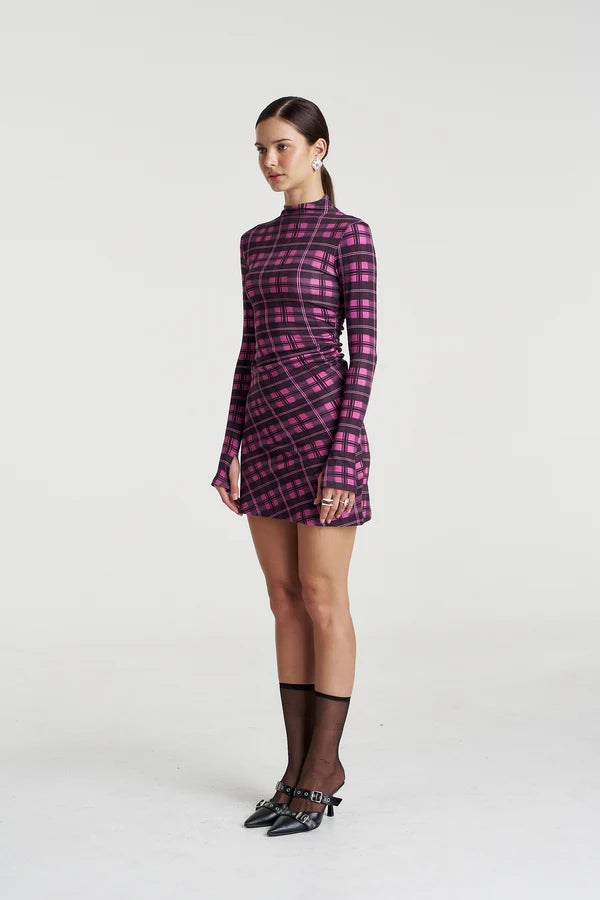 LS Mini A-Line Dress - Azalea Plaid Summi Summi