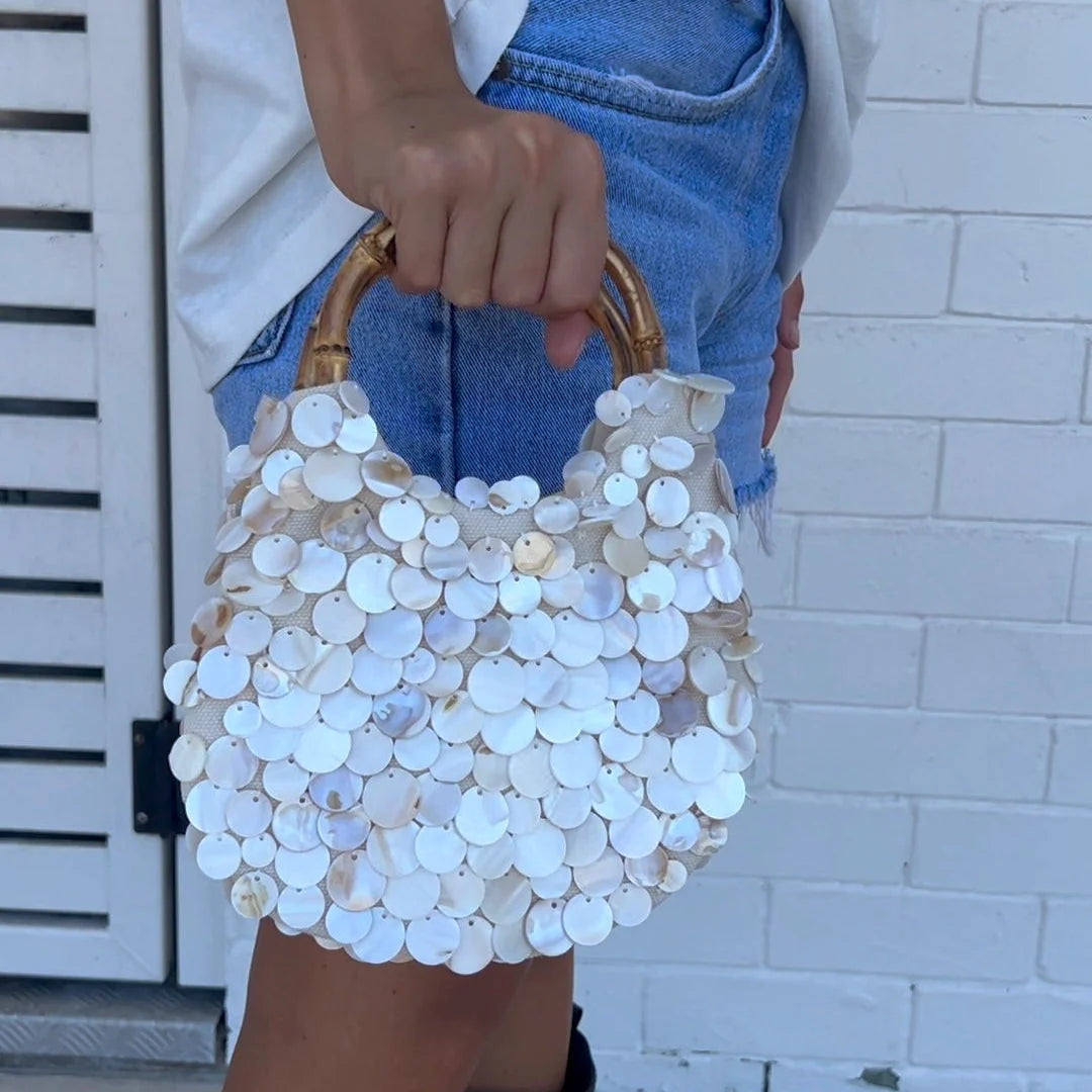 Amalfi Pearl Bamboo Bag Aelia