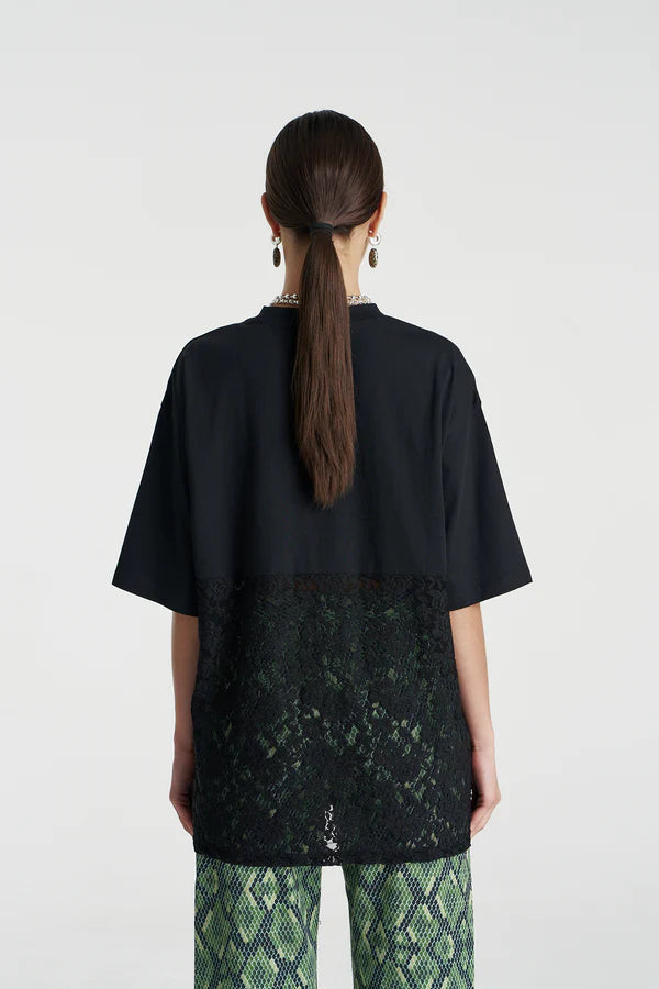 Lace Panel Tee - Black Summi Summi