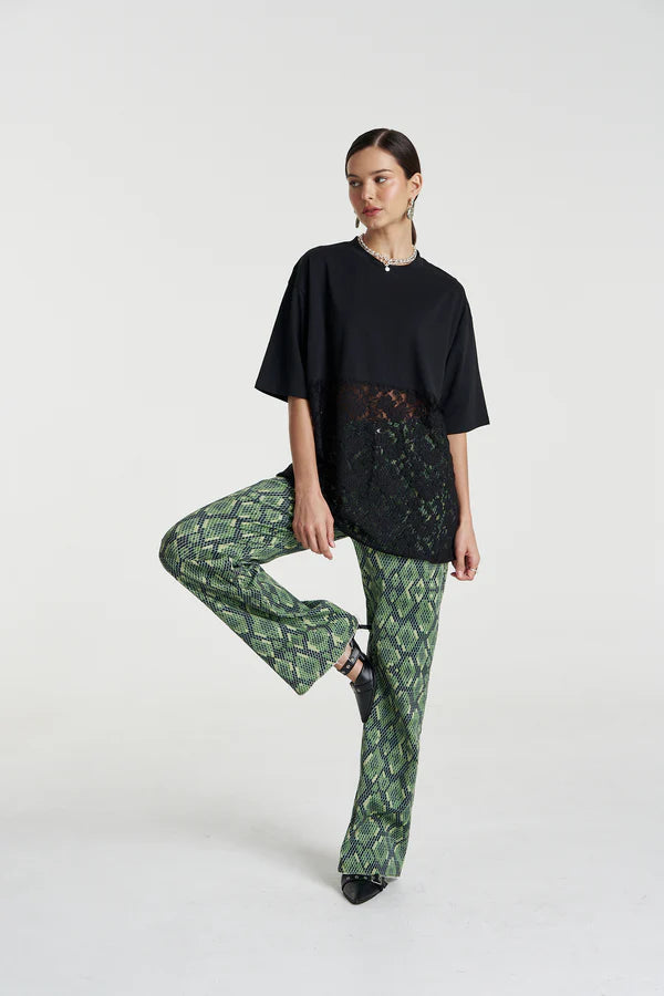 Lace Panel Tee - Black Summi Summi