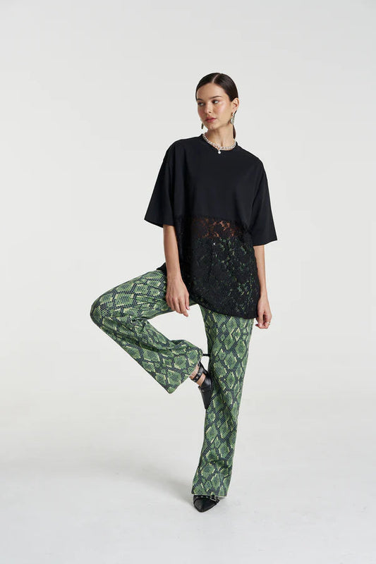 Lace Panel Tee - Black Summi Summi