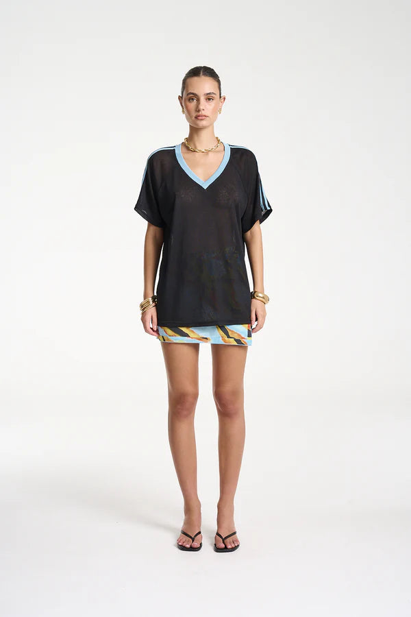 V Neck Jersey - Black/Blue Summi Summi