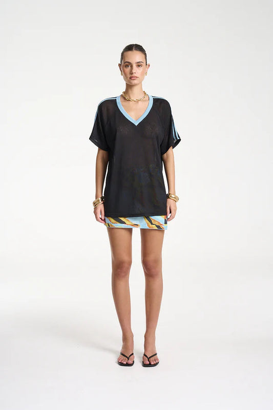 V Neck Jersey - Black/Blue Summi Summi