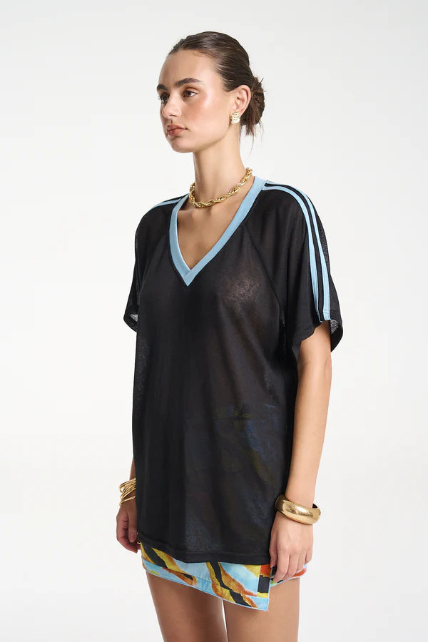 V Neck Jersey - Black/Blue Summi Summi