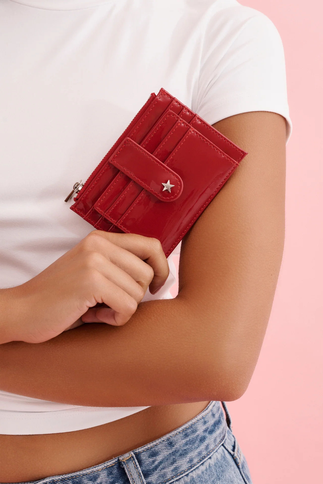 Daisy Card Wallet - Patent Cherry Georgia Mae
