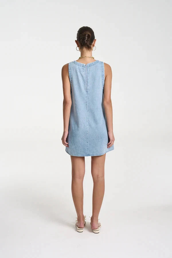 Denim V Neck Shift Dress Summi Summi