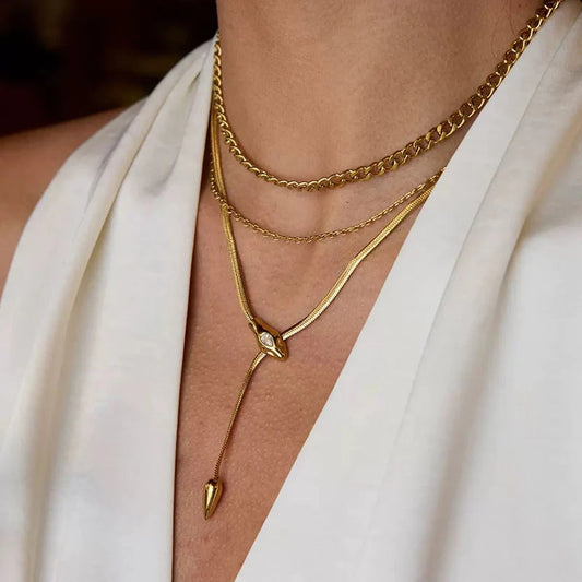 Serpentine Lariat Necklace cloth.IN BRICK