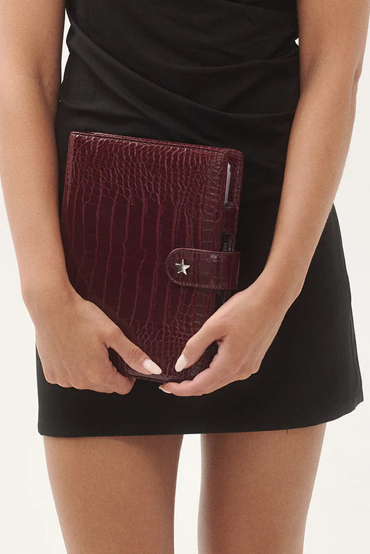 Mara A5 Planner Cover - Burgundy Croc Georgia Mae