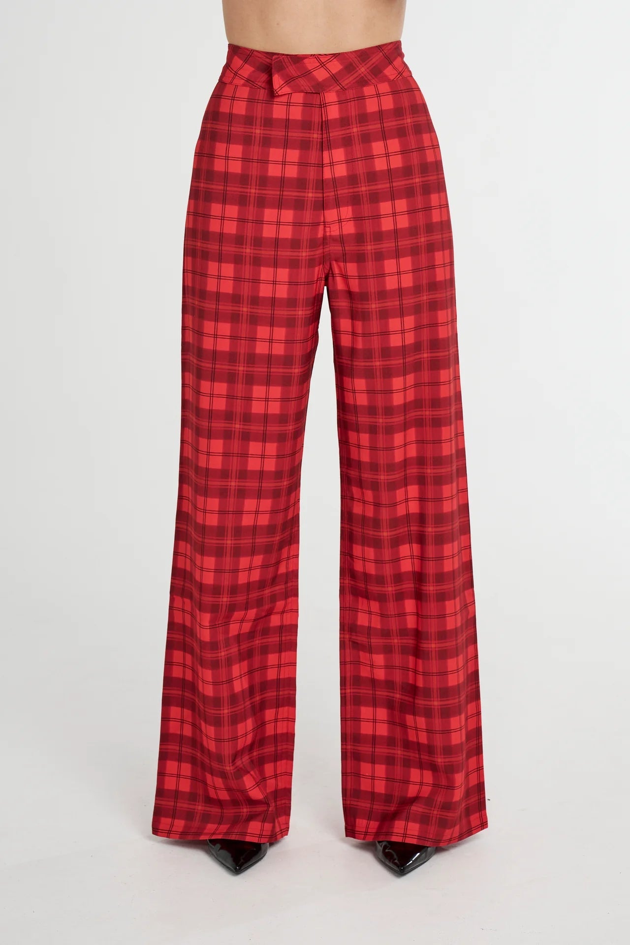 Tippi Pant High Waisted - Firey Red Plaid Summi Summi
