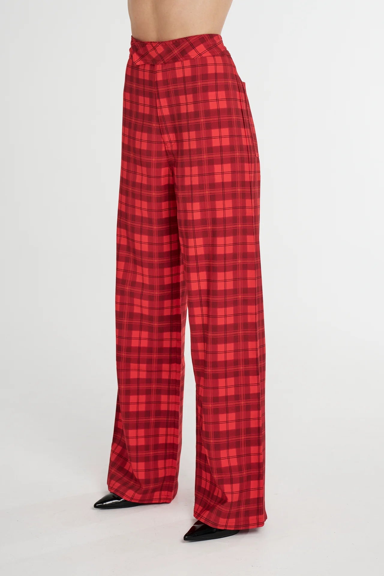 Tippi Pant High Waisted - Firey Red Plaid Summi Summi