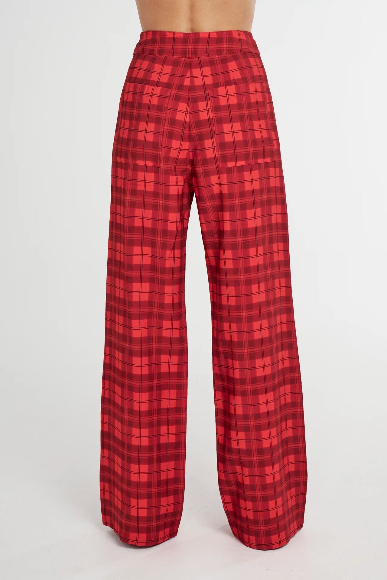 Tippi Pant High Waisted - Firey Red Plaid Summi Summi