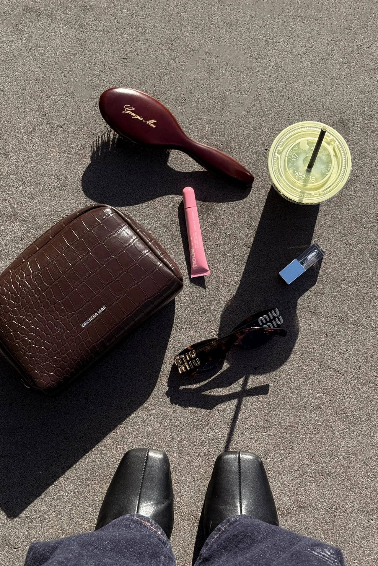 Gia Make Up Bag - Chocolate Croc Georgia Mae