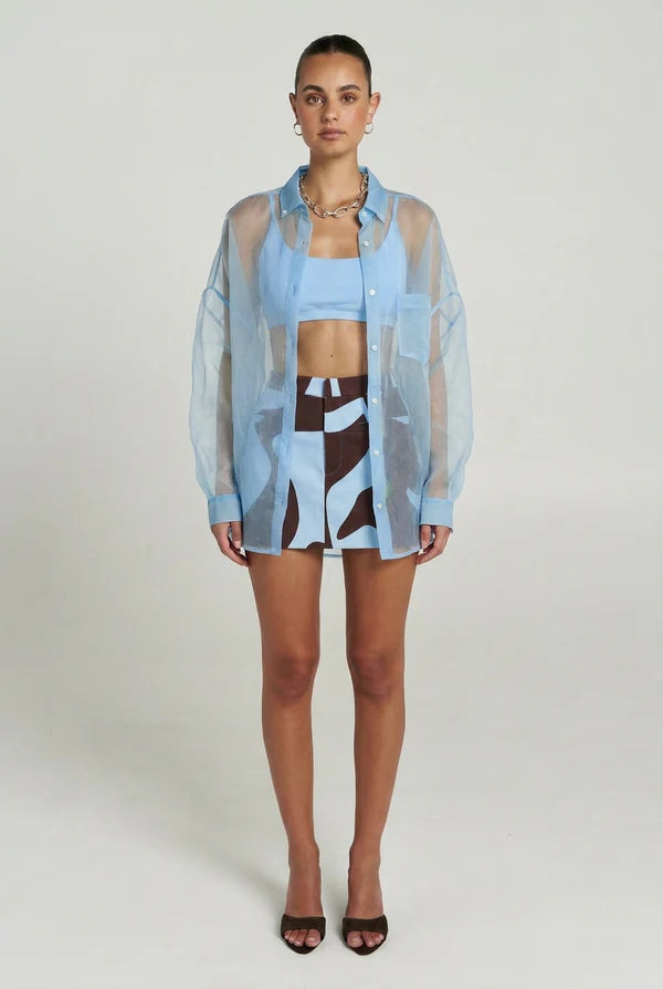 Mercurino Silk Shirt - Sky Blue Summi Summi
