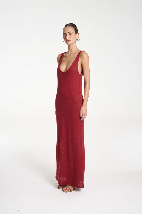 Knit Maxi Dress - Carmine Red Summi Summi