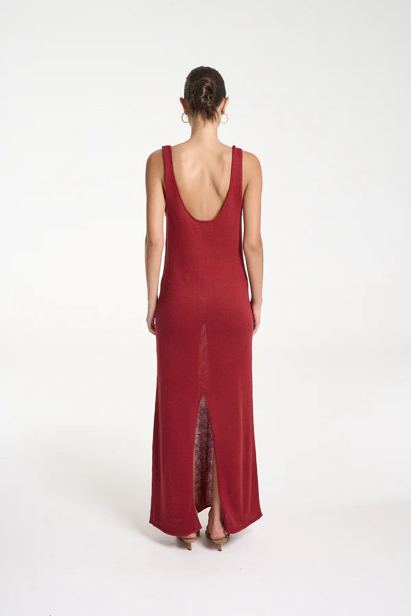 Knit Maxi Dress - Carmine Red Summi Summi
