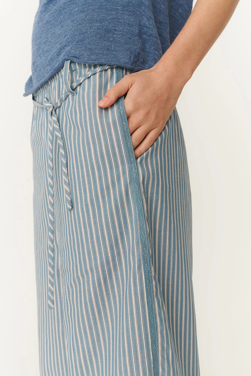 Gabe Lounge Pants - Dusty Blue Stripe Rowie