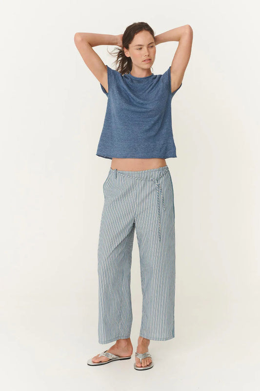 Gabe Lounge Pants - Dusty Blue Stripe Rowie